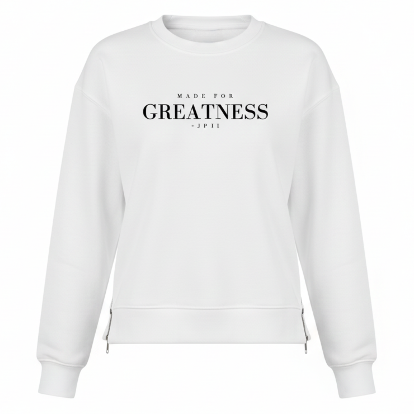 PREORDER: Made For Greatness Double Zipper Crew Neck Pullover Black