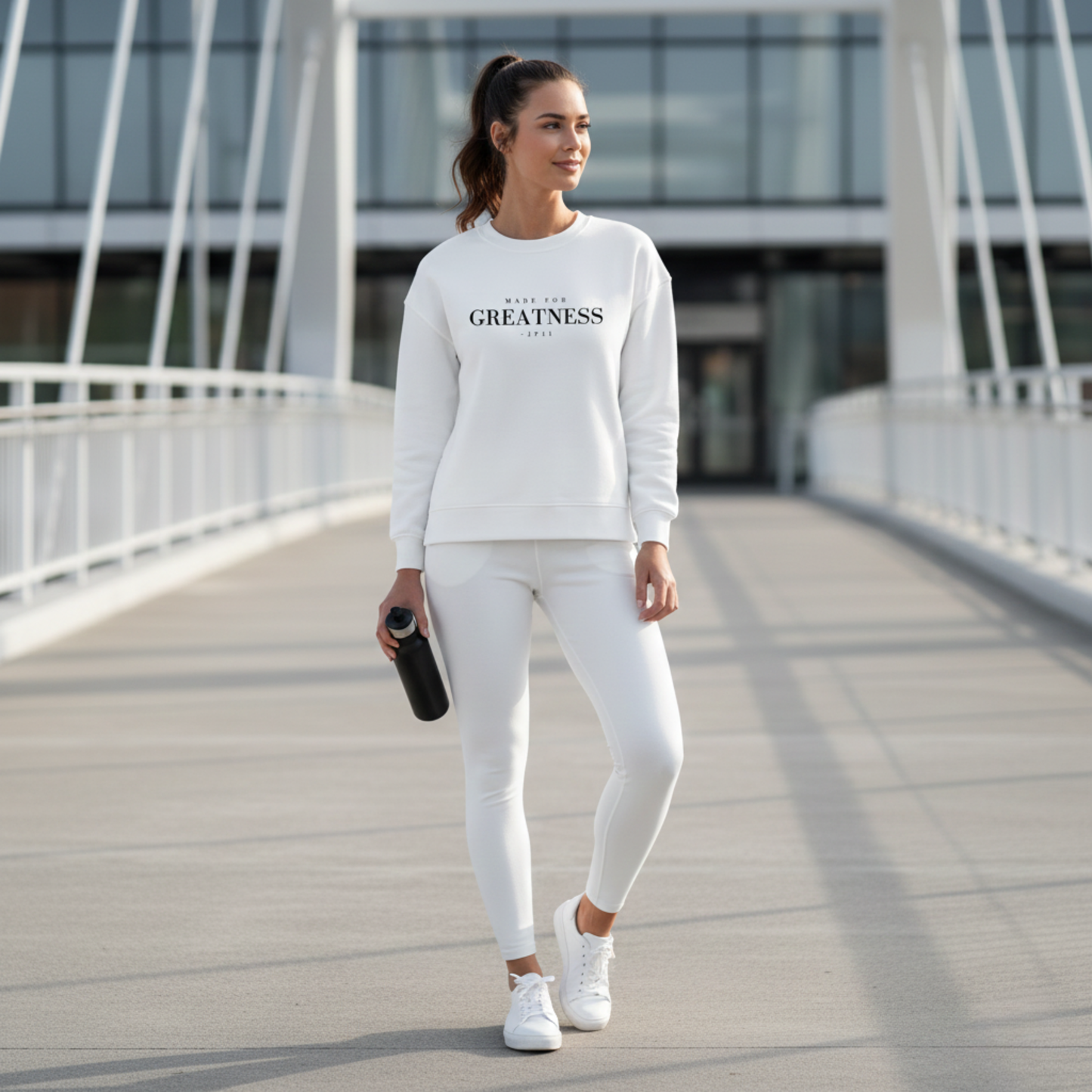 PREORDER: Made For Greatness Double Zipper Crew Neck Pullover Black