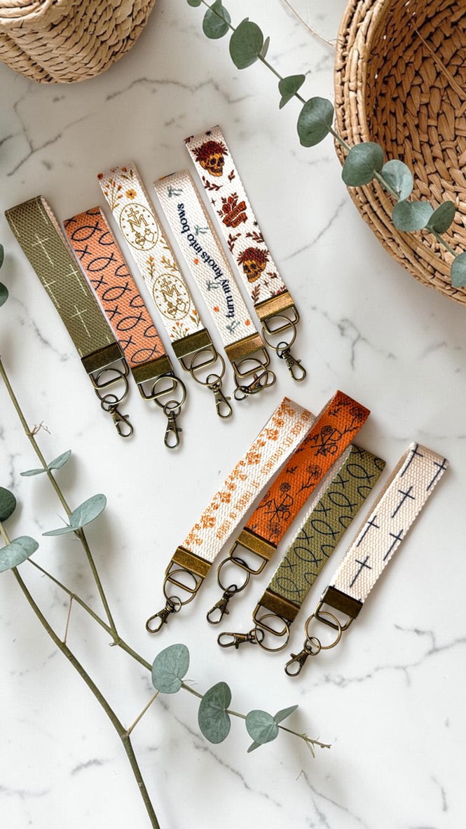 Memento Mori - The Kept Key Canvas Wristlet