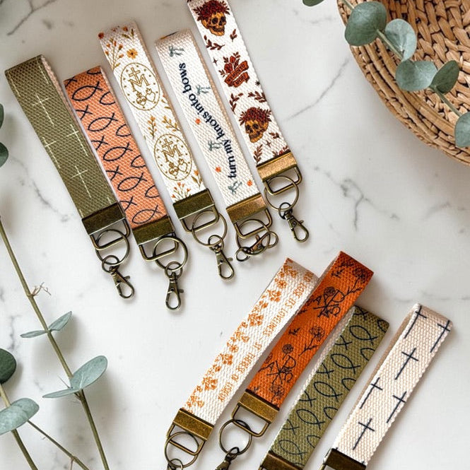 Chi Rho Alpha Omega - The Kept Key Canvas Wristlet