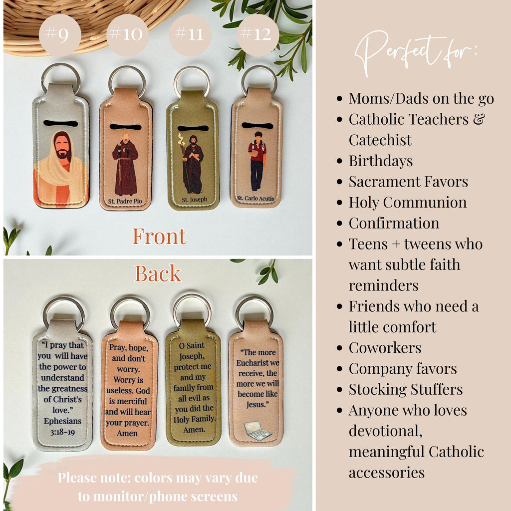 Jesus Love Chapstick Holder Keychain Ephesians 3 18 bible verse Faith Gift Catholic gift her purse charm for purse christian lip balm gift