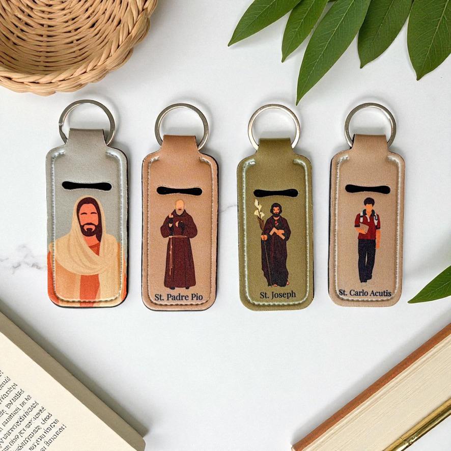 Jesus Love Chapstick Holder Keychain Ephesians 3 18 bible verse Faith Gift Catholic gift her purse charm for purse christian lip balm gift